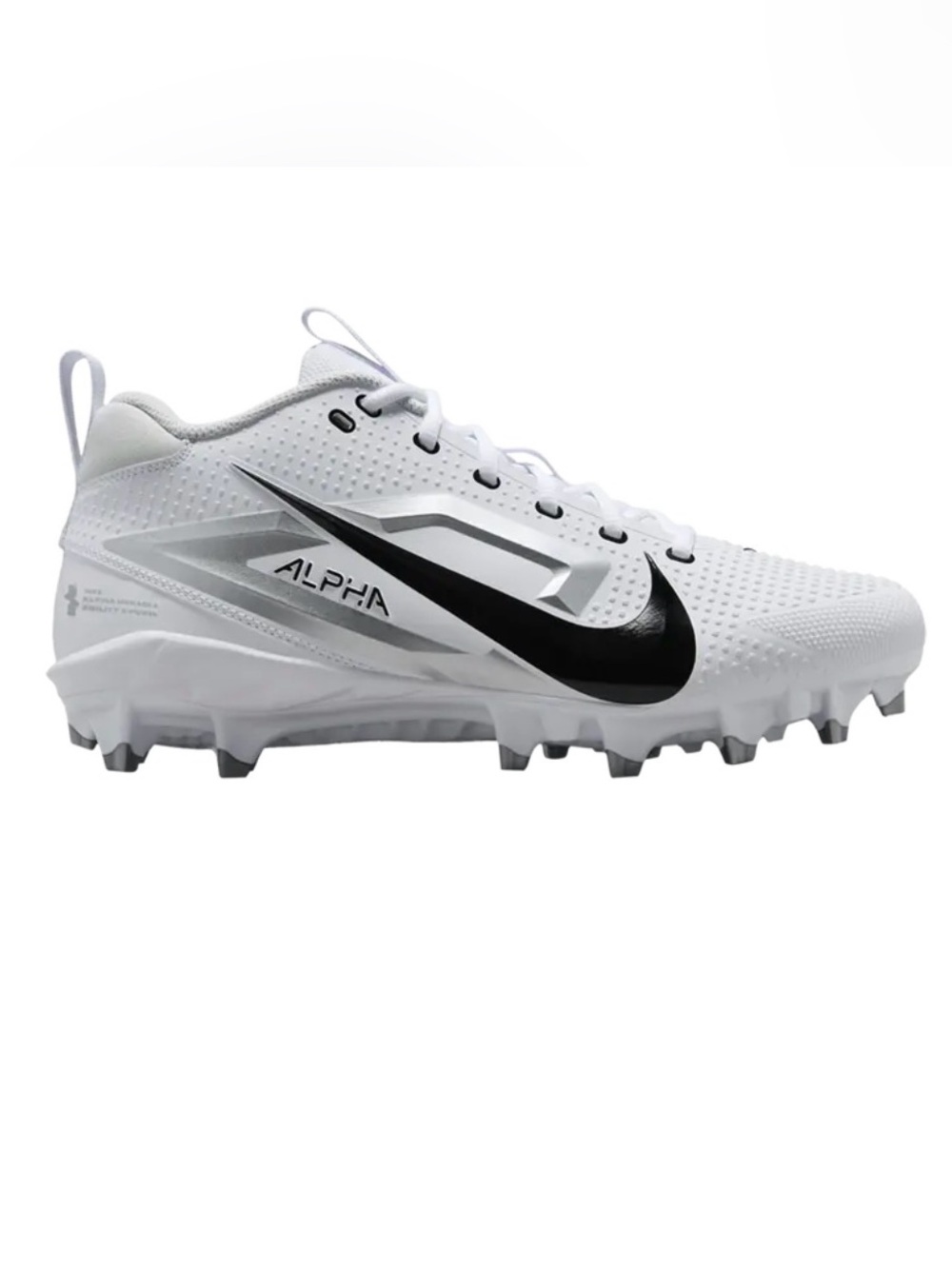 Nike Alpha Menace 4 Varsity 'White Metallic Silver' #FN0027-100 Size 10.5